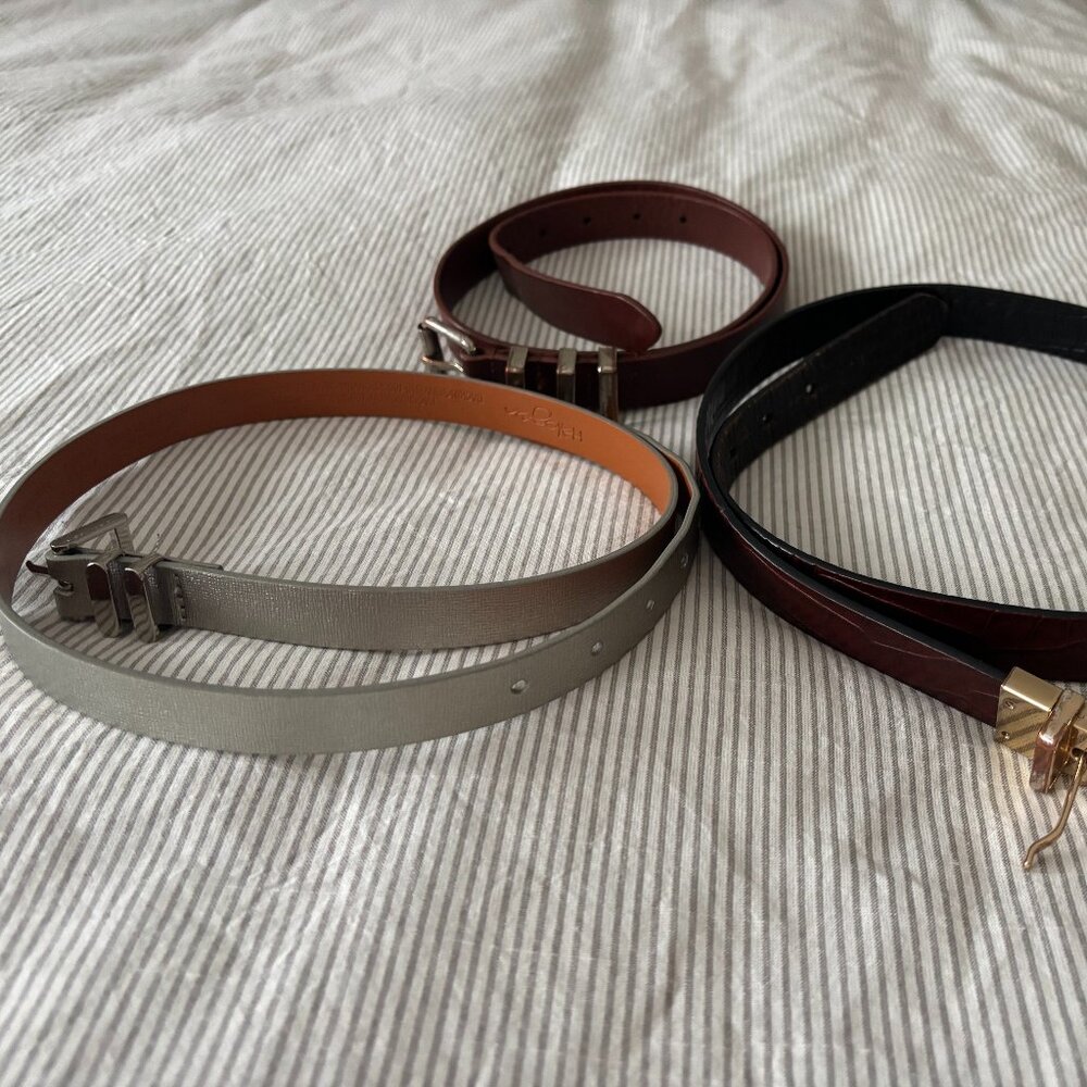 Nordstrom belts, black brown and silver (small)